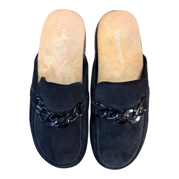 Vionic Georgie Chain Detail Mules Black Suede Women’s Size 8.5 - Picture 6 of 8